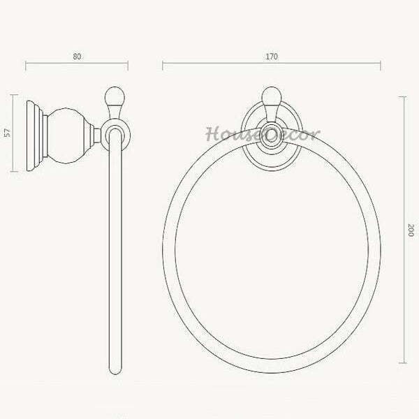 Gold towel ring wall mounted design additional view