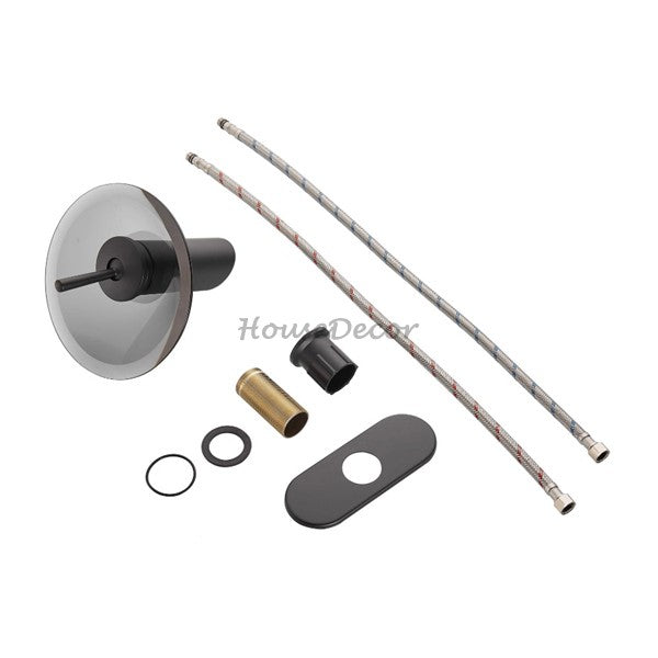 Black Brass bath shower mixer tap waterfall spout additional view