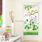 Green Fabric doorway curtain room divider design main view