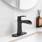 Modern bathroom basin mixer tap waterfall spout additional view