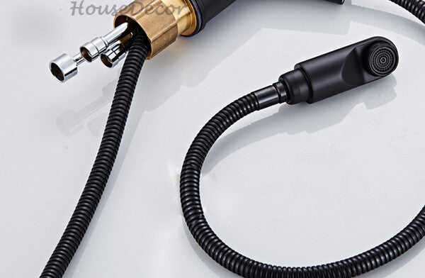 Matte Black bath shower mixer tap pull out spray additional view