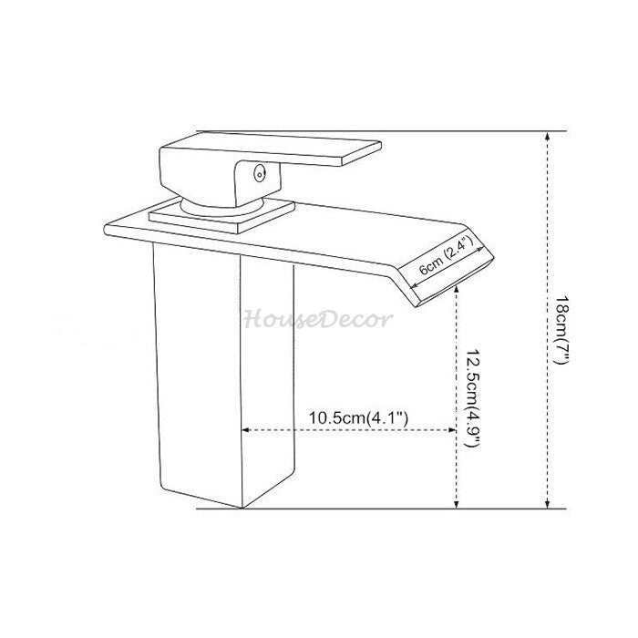 Modern bath shower mixer tap waterfall spout additional view