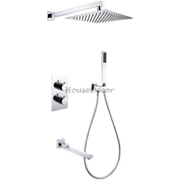 Modern bath shower mixer tap thermostatic control detail view