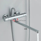 Chrome Brass bath shower mixer tap swivel spout detail view