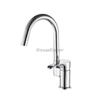 Modern kitchen sink mixer tap swivel spout main view
