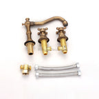 Antique Brass bath shower mixer tap dual handle control additional view