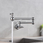 Modern Brass kitchen sink mixer tap swivel spout detail view