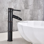 Black bath shower mixer tap deck mounted design main view