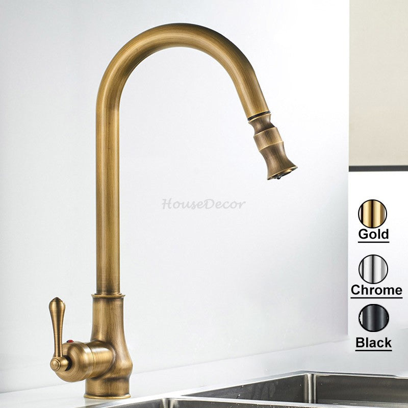 Modern kitchen sink mixer tap pull out spray main view