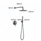 Concealed Rainfall Shower Mixer Tap Set Wall Dual Head Modern Bathroom Bath Unit