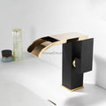 Brass bath shower mixer tap waterfall spout detail view