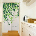 Green Fabric doorway curtain room divider design main view
