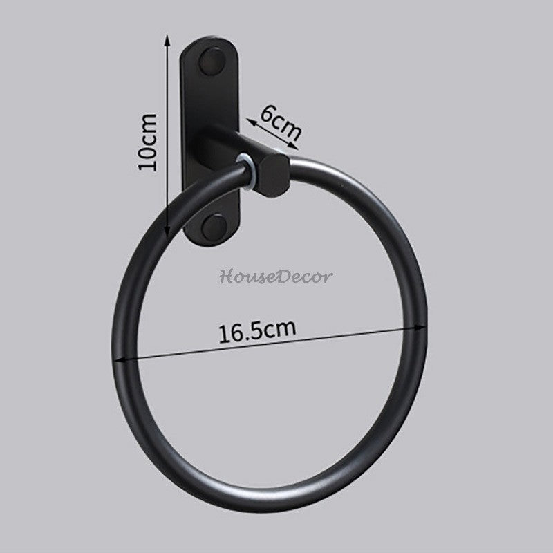 Matte Black towel ring wall mounted design additional view