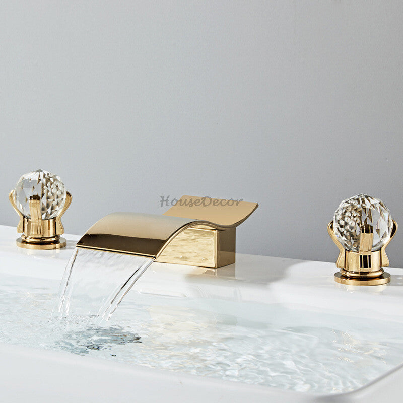 Modern bathroom basin mixer tap waterfall spout additional view