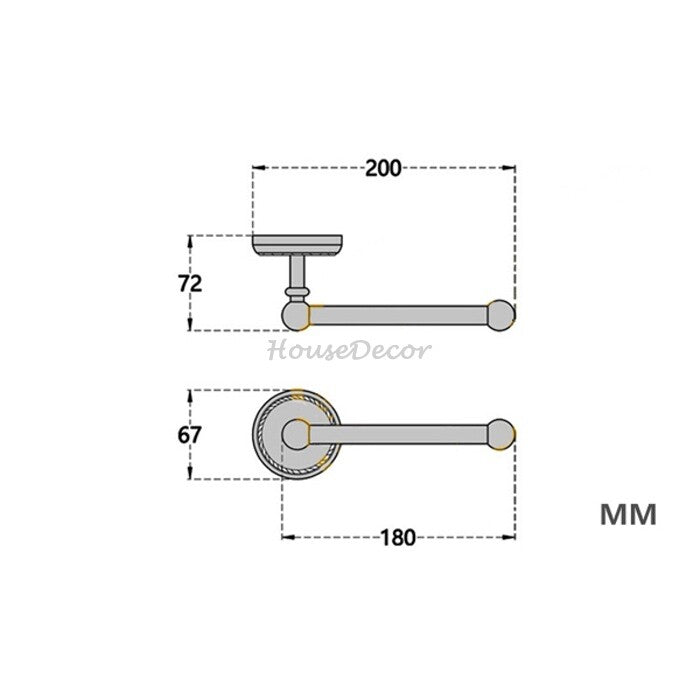 Black Brass toilet paper holder wall mounted design additional view