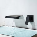 Modern bath shower mixer tap waterfall spout detail view