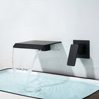 Modern bath shower mixer tap waterfall spout detail view