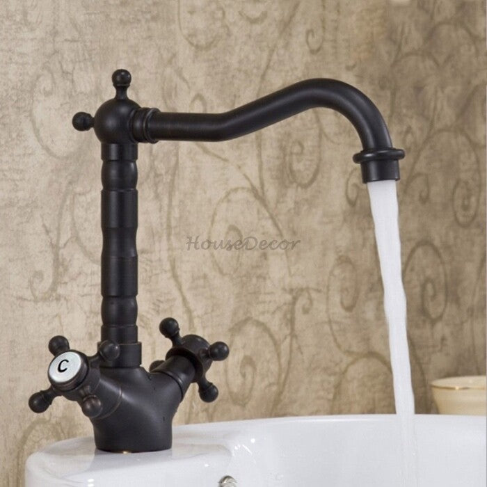 Black Brass faucet swivel spout main view