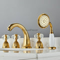 Gold bath shower mixer tap detailed product view main view