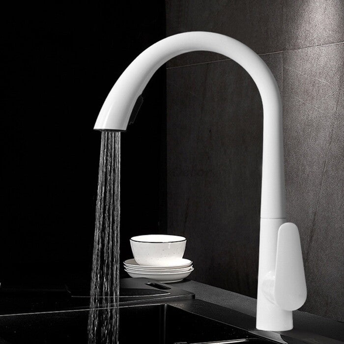 Modern kitchen sink mixer tap pull out spray main view