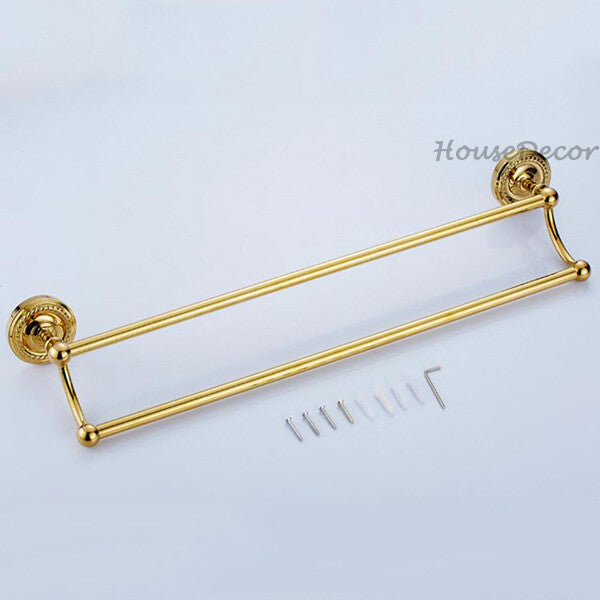 Gold Brass towel rack wall mounted design additional view