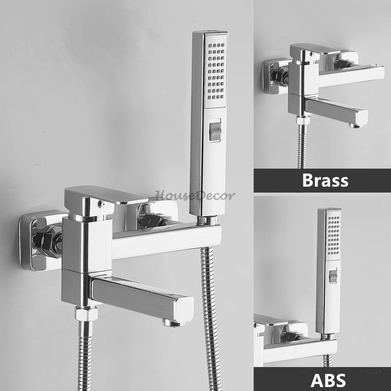 Modern bath shower mixer tap wall mounted design detail view
