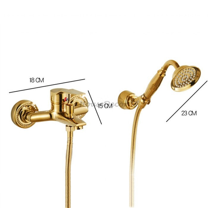Gold bath shower mixer tap wall mounted design additional view