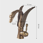 Antique Brass bathroom basin mixer tap detailed product view additional view