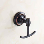 Black Brass robe hook wall mounted design detail view