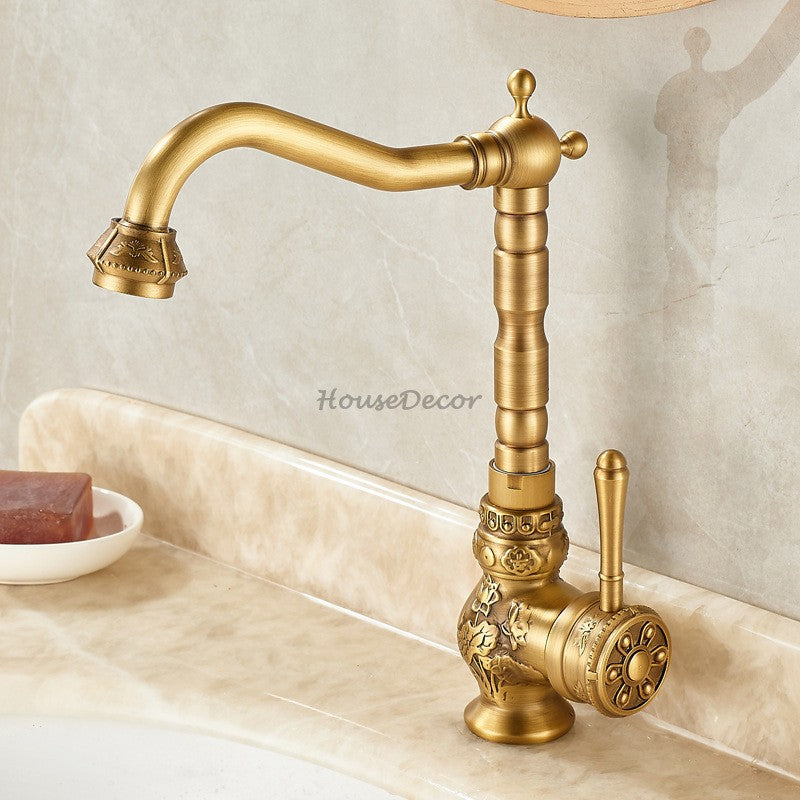 Modern Brass bathroom basin mixer tap detailed product view detail view