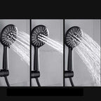 Black bath shower mixer tap handheld shower set detail view