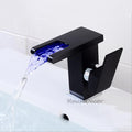 Modern bath shower mixer tap waterfall spout detail view
