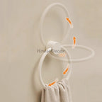 White towel ring wall mounted design detail view