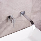 Modern bath shower mixer tap waterfall spout detail view