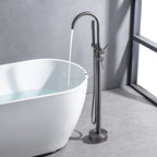 Modern bath shower mixer tap floor mounted design detail view
