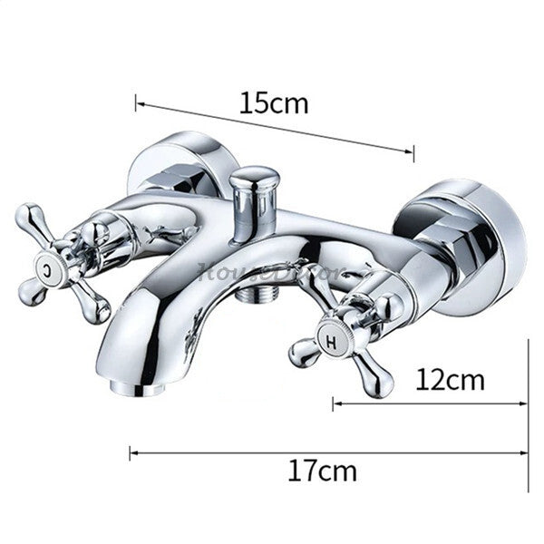 Modern Brass bath shower mixer tap dual handle control additional view