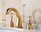 Gold bathroom basin mixer tap deck mounted design additional view