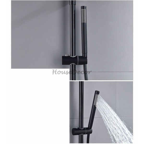 Black bath shower mixer tap thermostatic control additional view