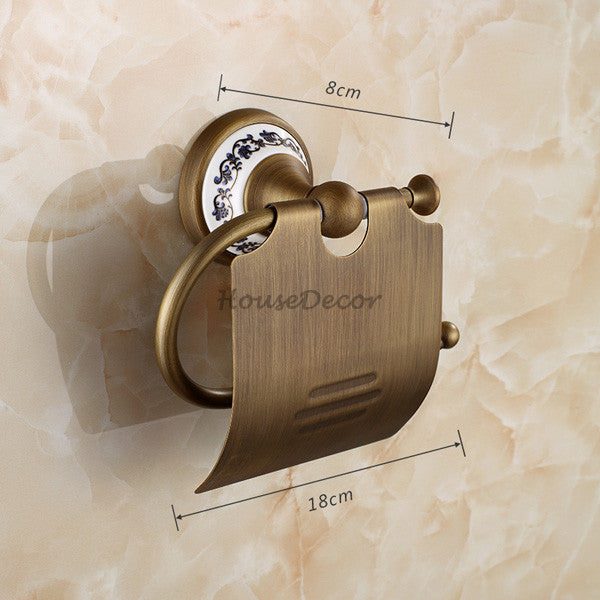 Bronze Ceramic toilet paper holder wall mounted design detail view