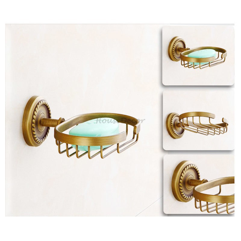 Antique Brass toilet paper holder detailed product view additional view