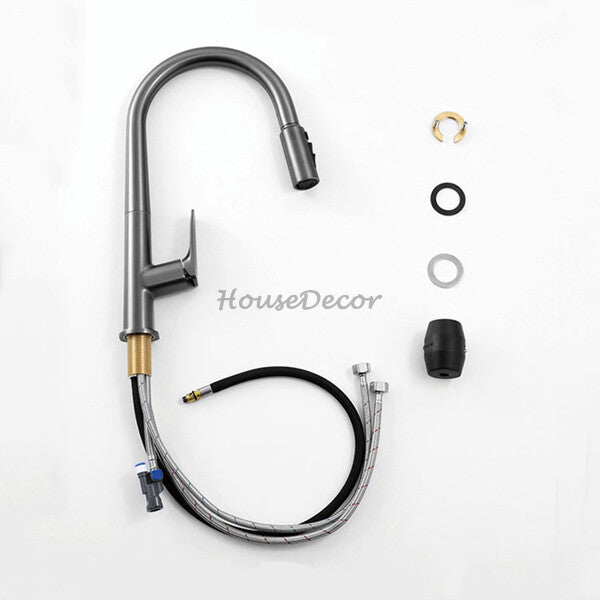 Modern kitchen sink mixer tap pull out spray additional view