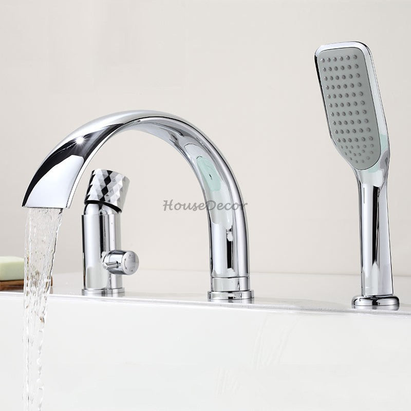 Modern bath shower mixer tap waterfall spout additional view