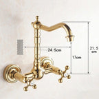 Gold kitchen sink mixer tap swivel spout additional view
