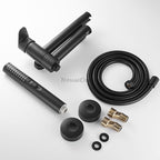 Matte Black Brass bath shower mixer tap wall mounted design additional view