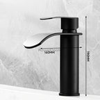 Modern bath shower mixer tap waterfall spout detail view