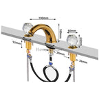 Gold bath shower mixer tap dual handle control additional view