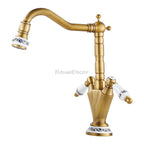 Antique Brass bath shower mixer tap swivel spout main view