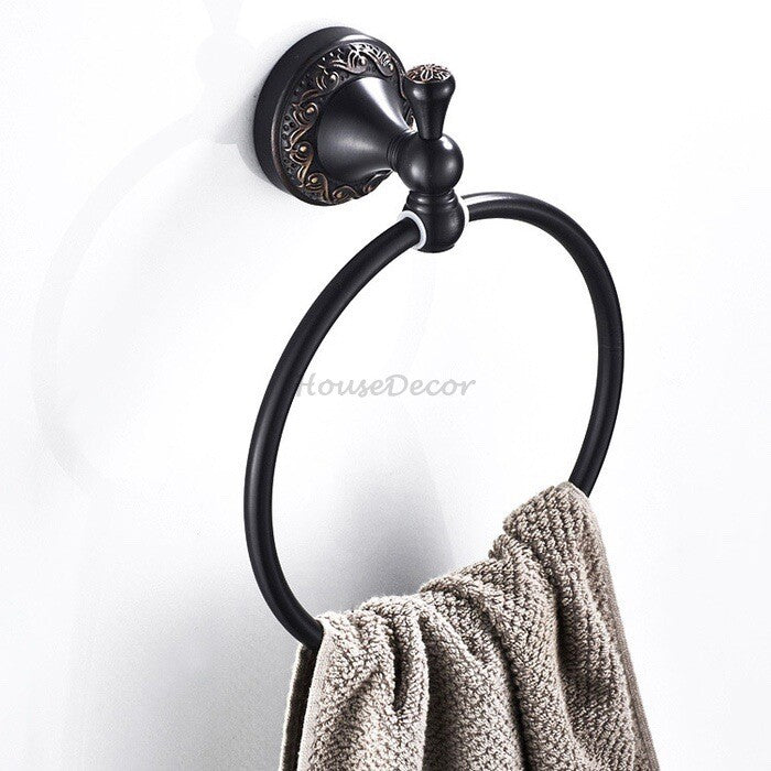 Black towel ring detailed product view main view