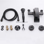 Black bath shower mixer tap waterfall spout additional view