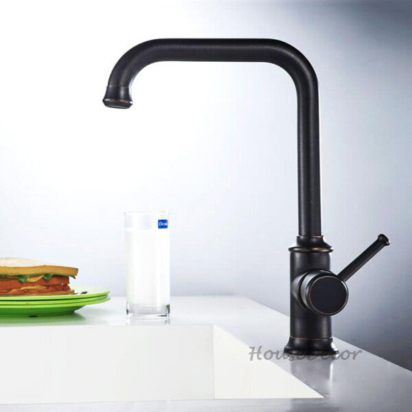 Black Brass faucet swivel spout detail view